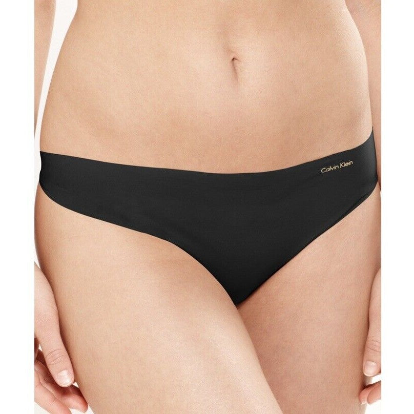 3 Pack Calvin Klein Invisibles Thong Panty-XLarge- Black D3428- New -Retail $45