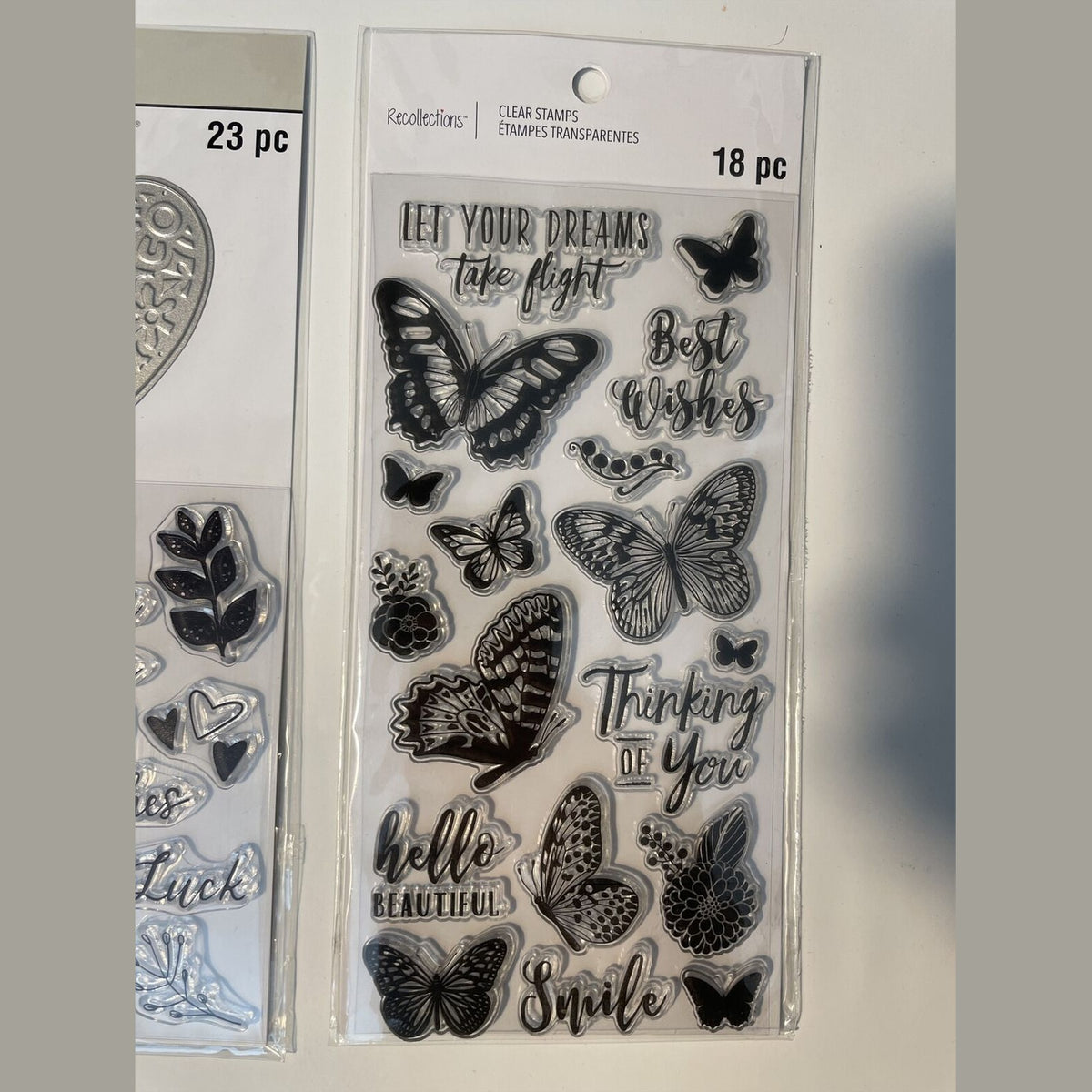 Lot Of 2 Recollections Poly Clear Photopolymer Stamps - Combo Lot