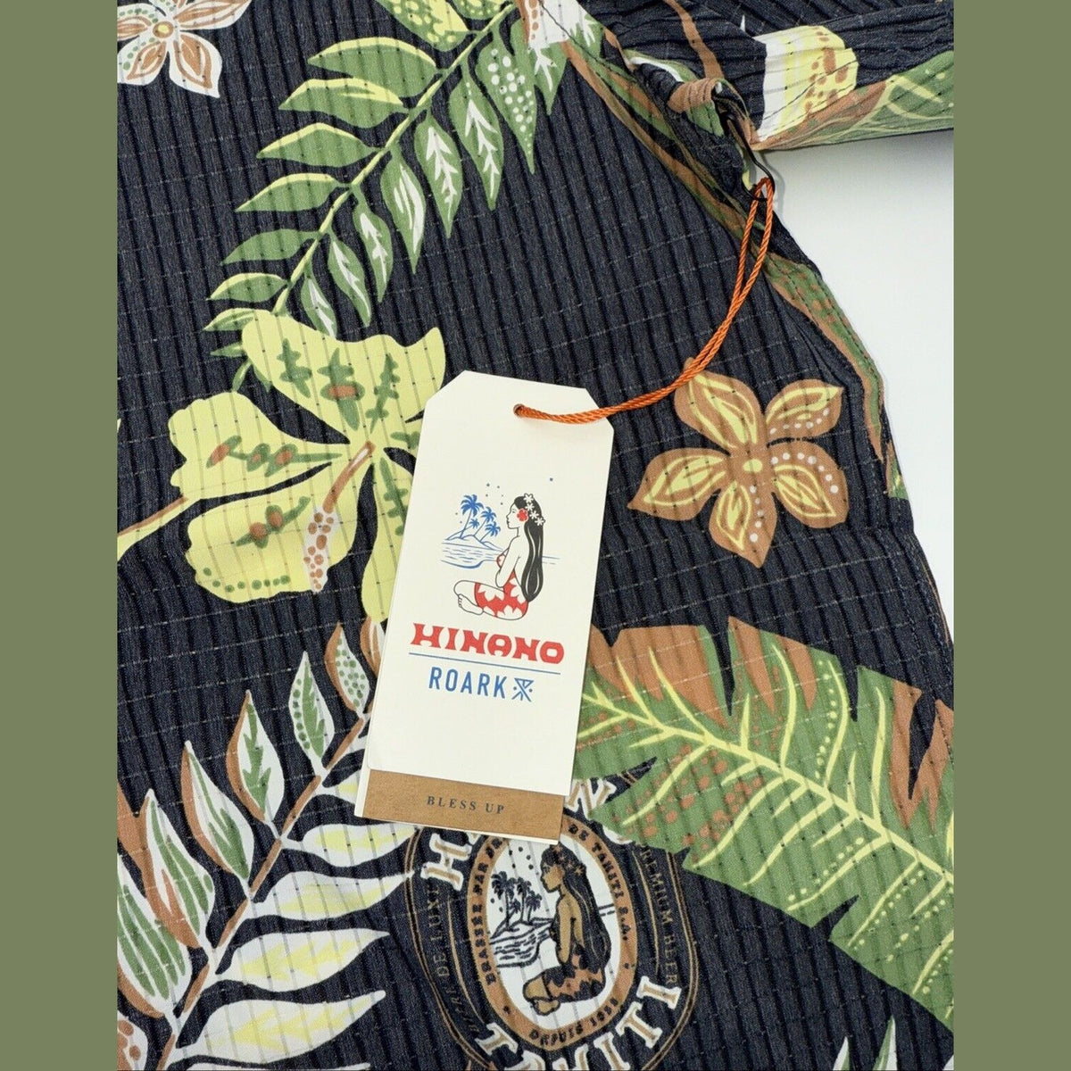 $89 Roark Men’s Hinano Bless Up Button S/S Shirt-Dark Navy (Black)-Small-New Tag