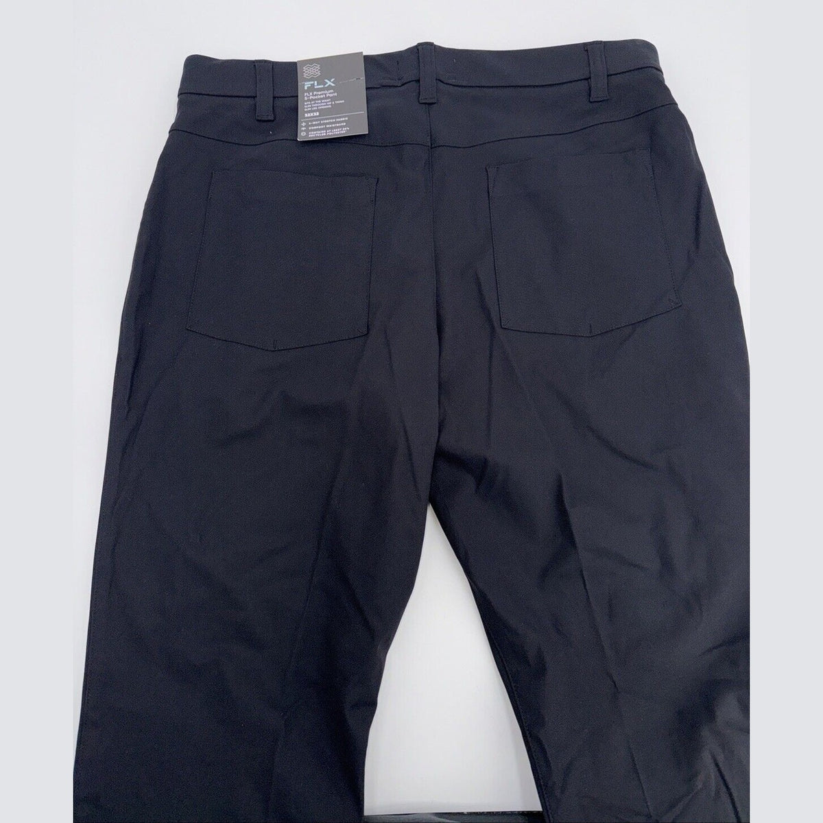 FLX Men’s Premium Slim 5 Pocket Pants- Black- 32W 32L - New Tags