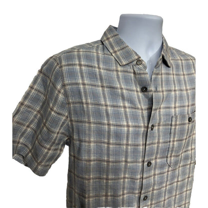 $85 Jeremiah Men’s Woven Short Sleeve Button Up Shirt Check-Light Blue-Small-New