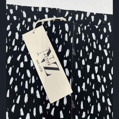 $95 NIC+ZOE High Waist Crop Leggings Brush Strokes- Black/White-Large-NEW