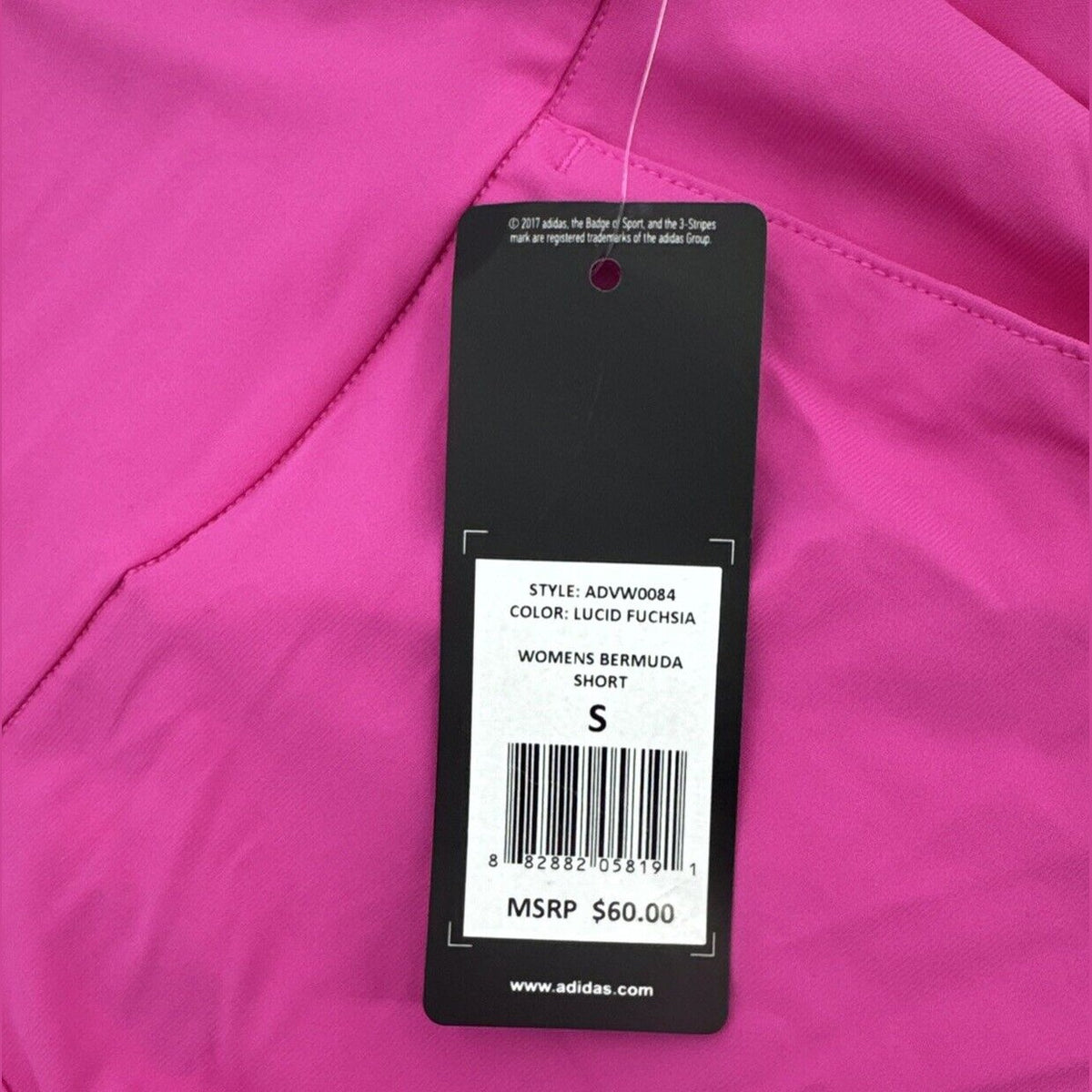 $60 Adidas Women's Bermuda Micro Shorts ADVW0084- Lucid Fuchsia- Small - New