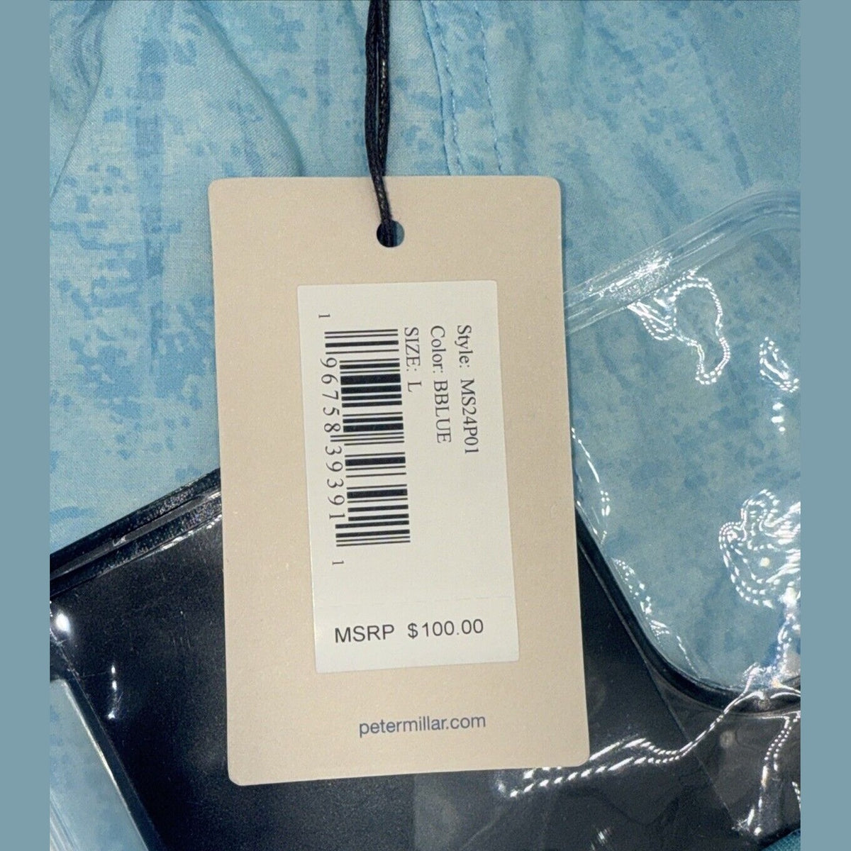 $100 Peter Millar Men’s Tropical Stingray Swim Trunks - Blue- Large- NWT