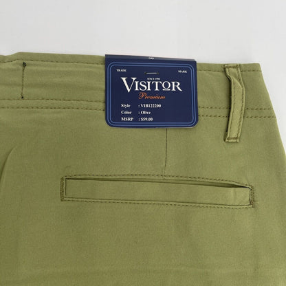 $59 Visitor Men’s Dressy/Casual Micro Light Comfy Shorts -Olive Green-Size: 30”