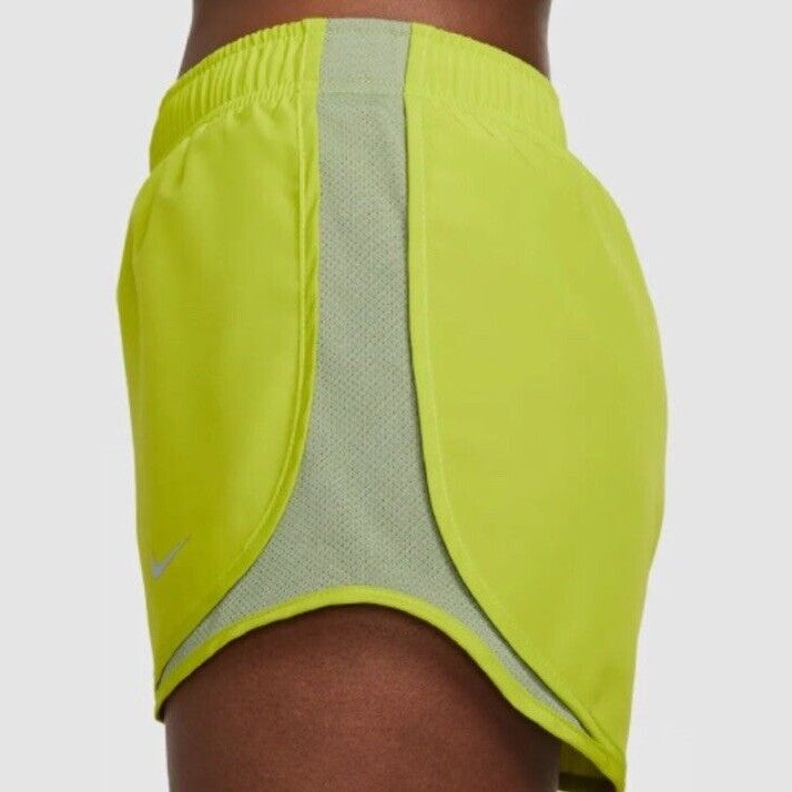 Nike Women’s Dri Fit Tempo Running Shorts- Cactus Green-Gray - Large