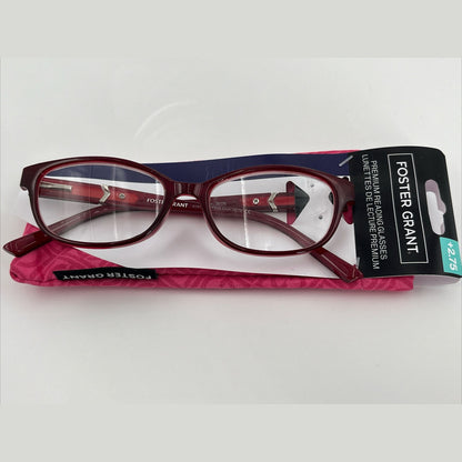 FOSTER GRANT Parissa Unisex Fashion Maroon Reading Glasses +2.75 Retail $25.99