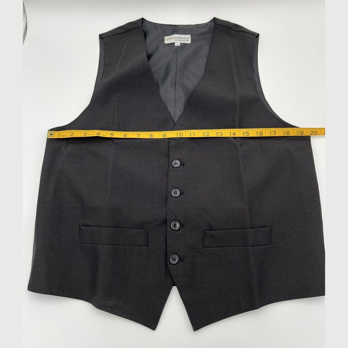 Uniform Works Men’s CLASSIC Fit Vest/Pockets RESTAURANT WAITER SERVER-Small-New