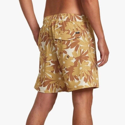 $66 RVCA Men’s Va Pigment 17" Print Shorts- Khaki Beige- Large -New