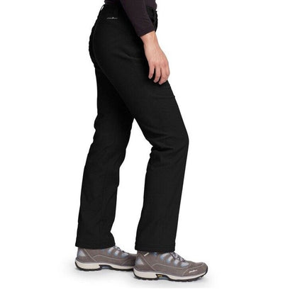 $80 Eddie Bauer Women’s Micro Fleece Lined Rainier Pants-Black-Size: 8 (32W)-NEW