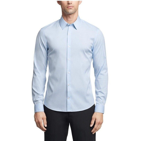 Calvin Klein Men’s  X Extra-Slim Stretch Dress Shirt - Light Blue- 15-15 ½ - Med