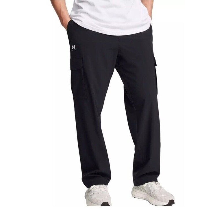$80 Under Armour Men's UA Woven Vibe Cargo Joggers - Black - Small- New Tag