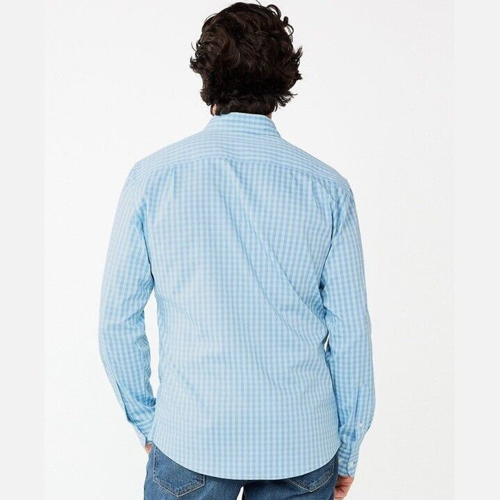 Sonoma Men’s Performance Button-Down Shirt- Navy Gingham- Small- NWT