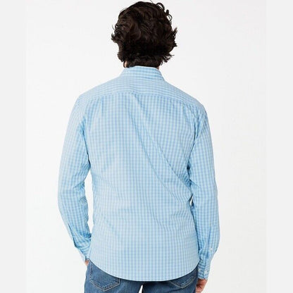 Sonoma Men’s Performance Button-Down Shirt- Navy Gingham- Small- NWT