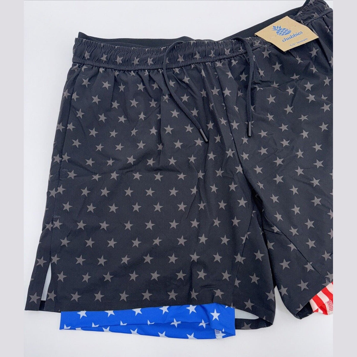 $80 Chubbies Men’s The Danger Zone 5.5” Ultimate Training Shorts-Black-Large-New