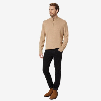 $110 Smartwool Men's Sparwood Zip-Neck Sweater-Toasted Coconut Heather-Small-New