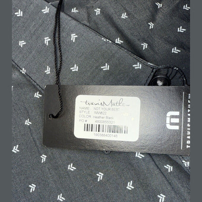 $100 TRAVIS MATHEW Men’s Not Your Best Button Up Shirt- Heather Black-Medium-NEW