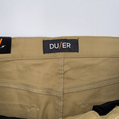 $139 DU/ER Men’s NuStretch Slim Fit 5 Pocket Chino Pants- Khaki - 33W 32L - New