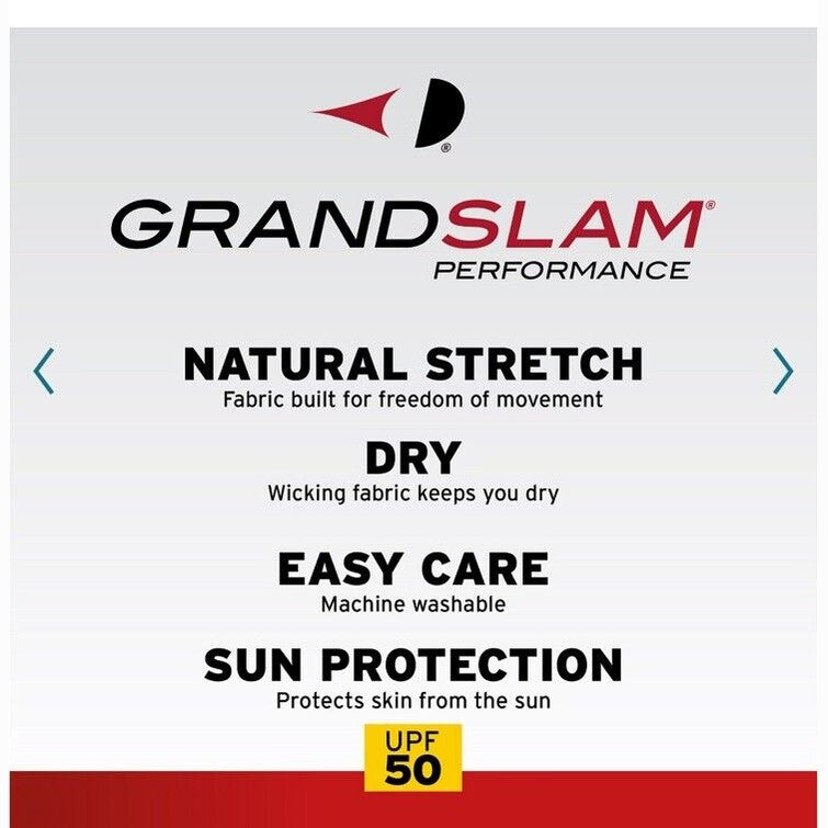 Grand Slam Off-Course Classic-Fit Solid Golf Polo -Blue Surf - Small- Tag $45