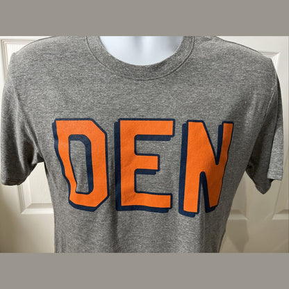 Where I’m From Men’s Denver Soft Cotton T Shirt-Grey/Orange-Small-New