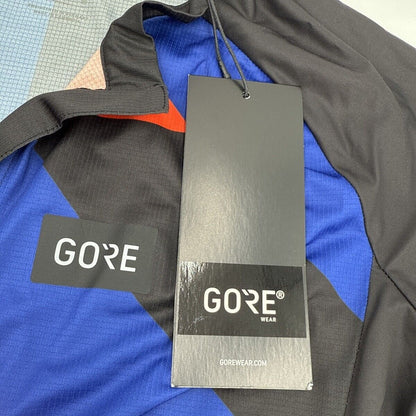 $95 Gore Wear Men Signal Cycling Full Zip Short Sleeve Jersey-Black Fire-Medium