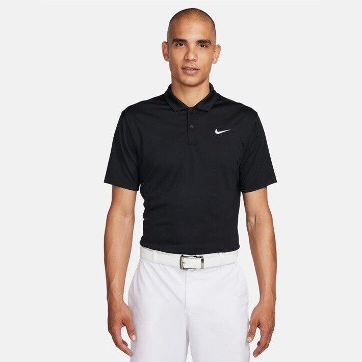 $50 Nike Men's Dri-FIT Short Sleeve Golf Polo Shirt FZ5646 -Black- Small - NEW