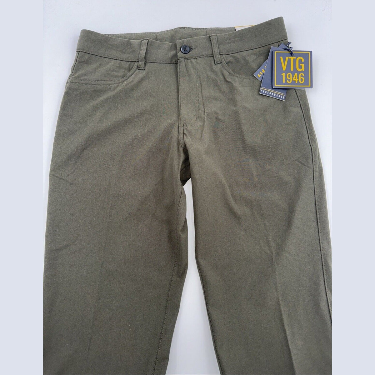 $95 Vintage 1946 Men’s Tech Power Stretch 5-Pocket Pants- Olive - Size: 32W-New