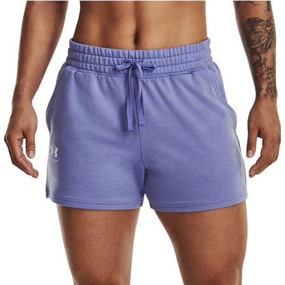 Under Armour Women's Rival Terry Shorts - Baja Blue - Large - New Tag-Retail $50