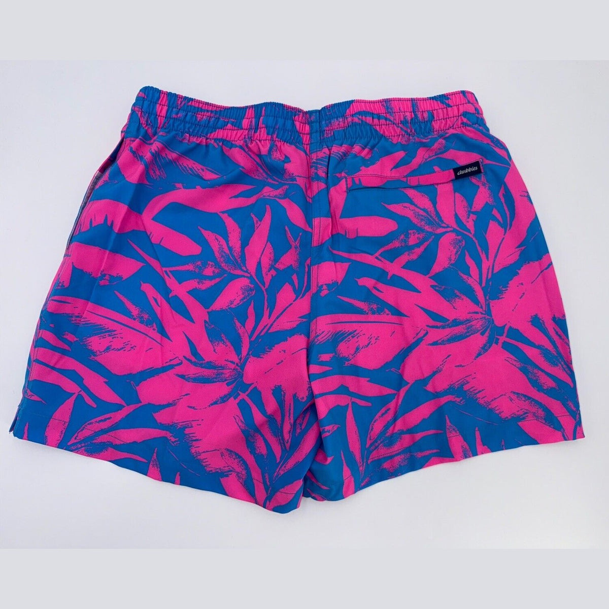 $70 Chubbies The Palm Springers 5.5" Inseam Swim Trunks-Pink/Blue-Medium-New Tag