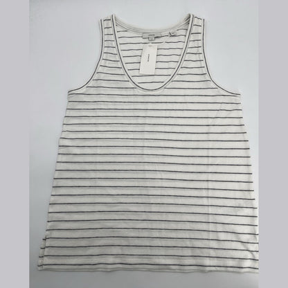 $80 *New* Vince Easy Scoop Neck Striped Tank Top- Off White- Large -New Tag