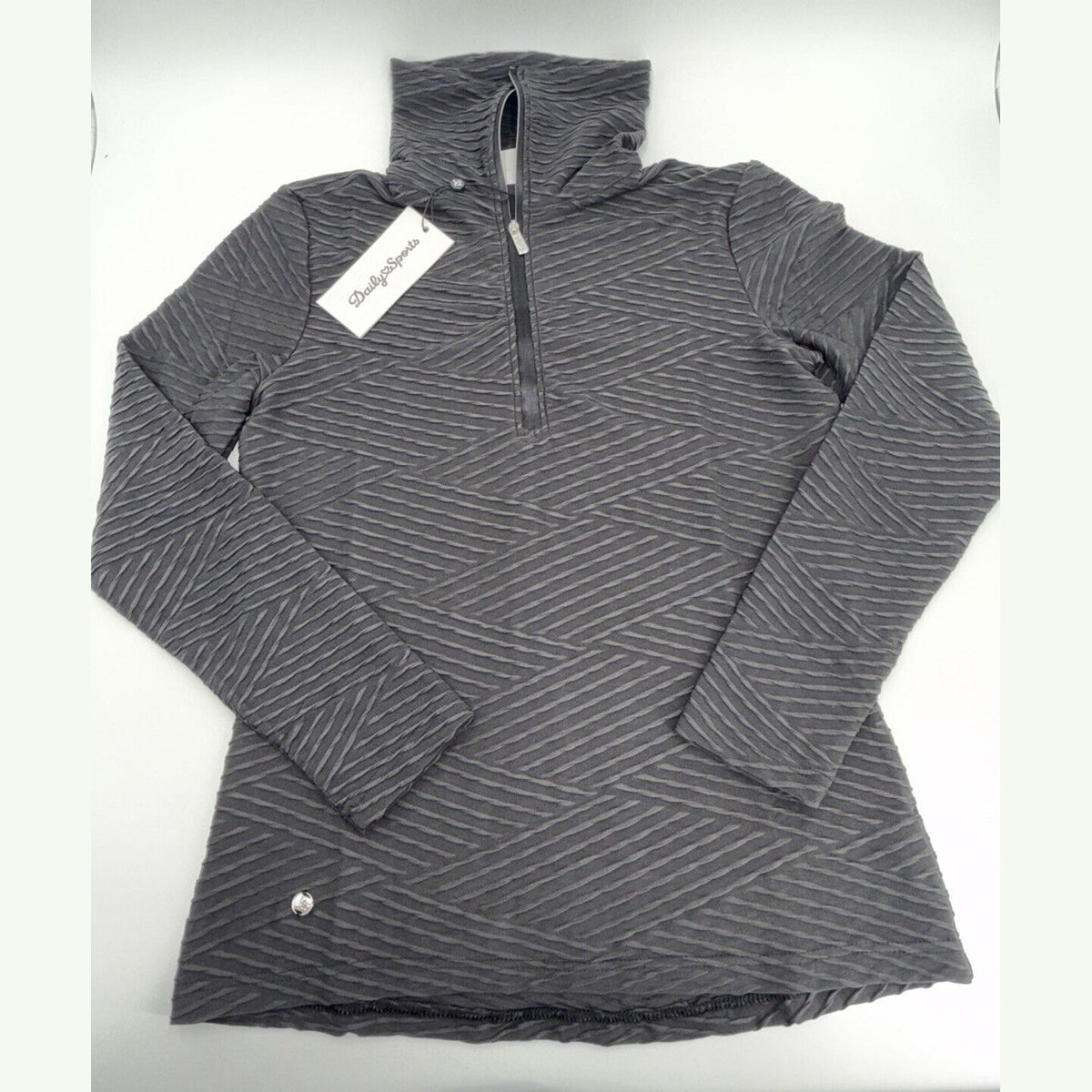 $130 DAILY SPORTS Women's Florence Roll Neck Zip Golf Shirt- Black -Medium -New