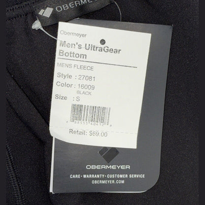 Obermeyer Men's Thermal Fleece Base Layer Bottoms 150 Ultrastretch-Black-Small