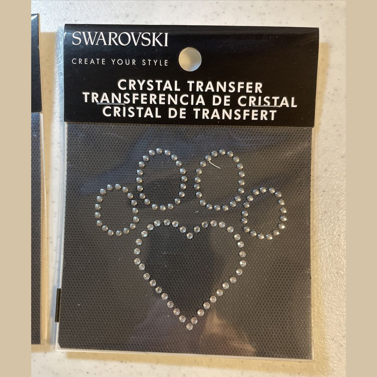 Lot of 3 Crystal Transfer SWAROVSKI Iron-On Design Cross, Studs, Swirl