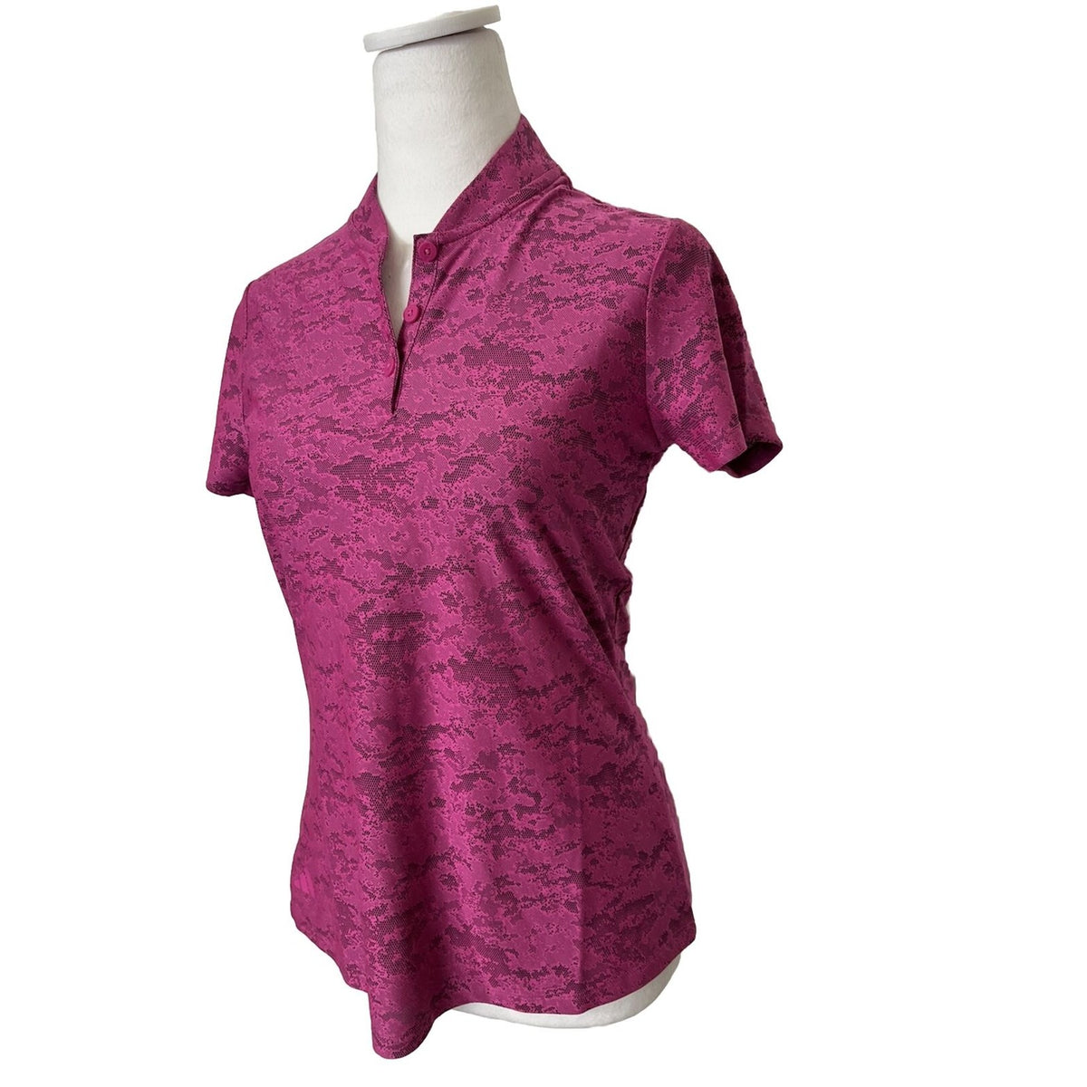 adidas Women's Size XS Lucid Fuchsia Short Sleeve Jacquard Golf Polo Shirt $70