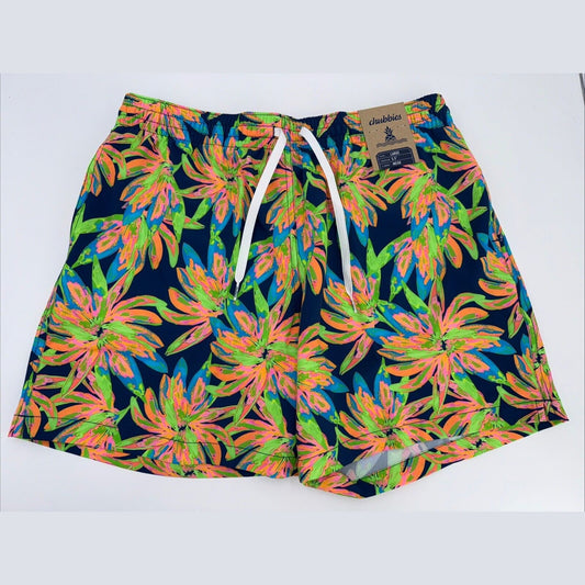 $70 Chubbies The Ocean Flowers 5.5" Inseam Swim Trunks-Multi -Large -New Tag