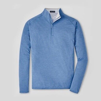 $135 Peter Millar Crown Crafted Stealth Performance 1/4 Zip Pullover-Blue-Small