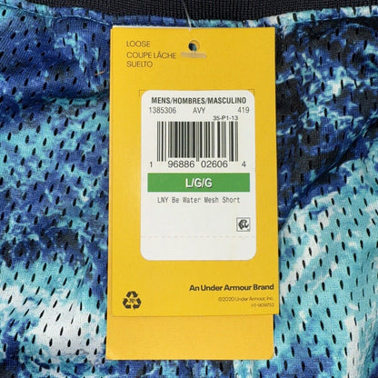 Under Armour Men’s Curry X Bruce Lee Be Water Mesh Basketball Shorts-Blue -Large