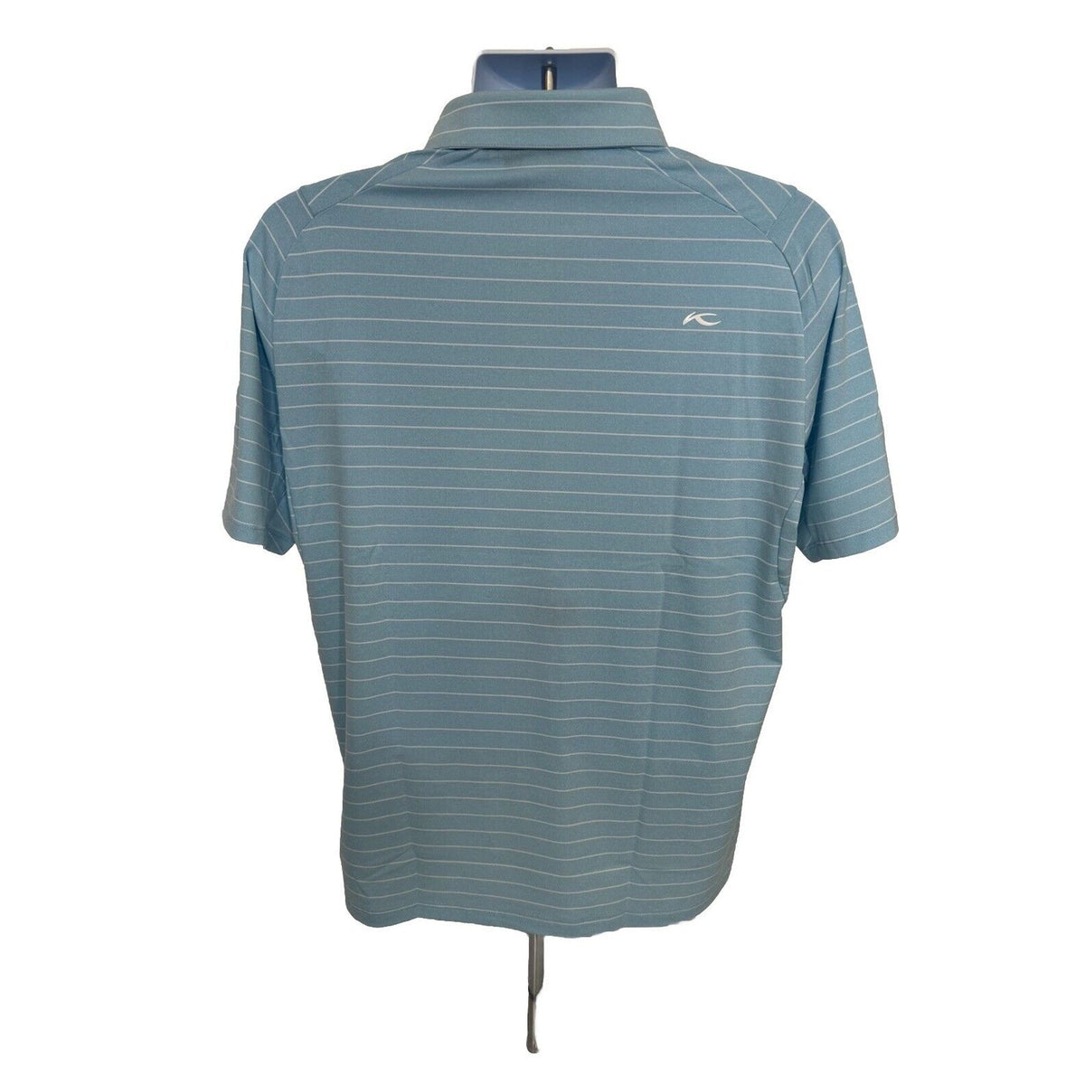 $99 Kjus Men’s Soren Golf Polo Striped Performance Shirt-Blue-Size: 48/Small-New