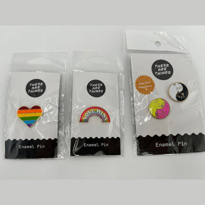 These Are Things Combo Lot Of 3 Enamel Pin Sets, Gay LBGTQ Yang New! Best Price