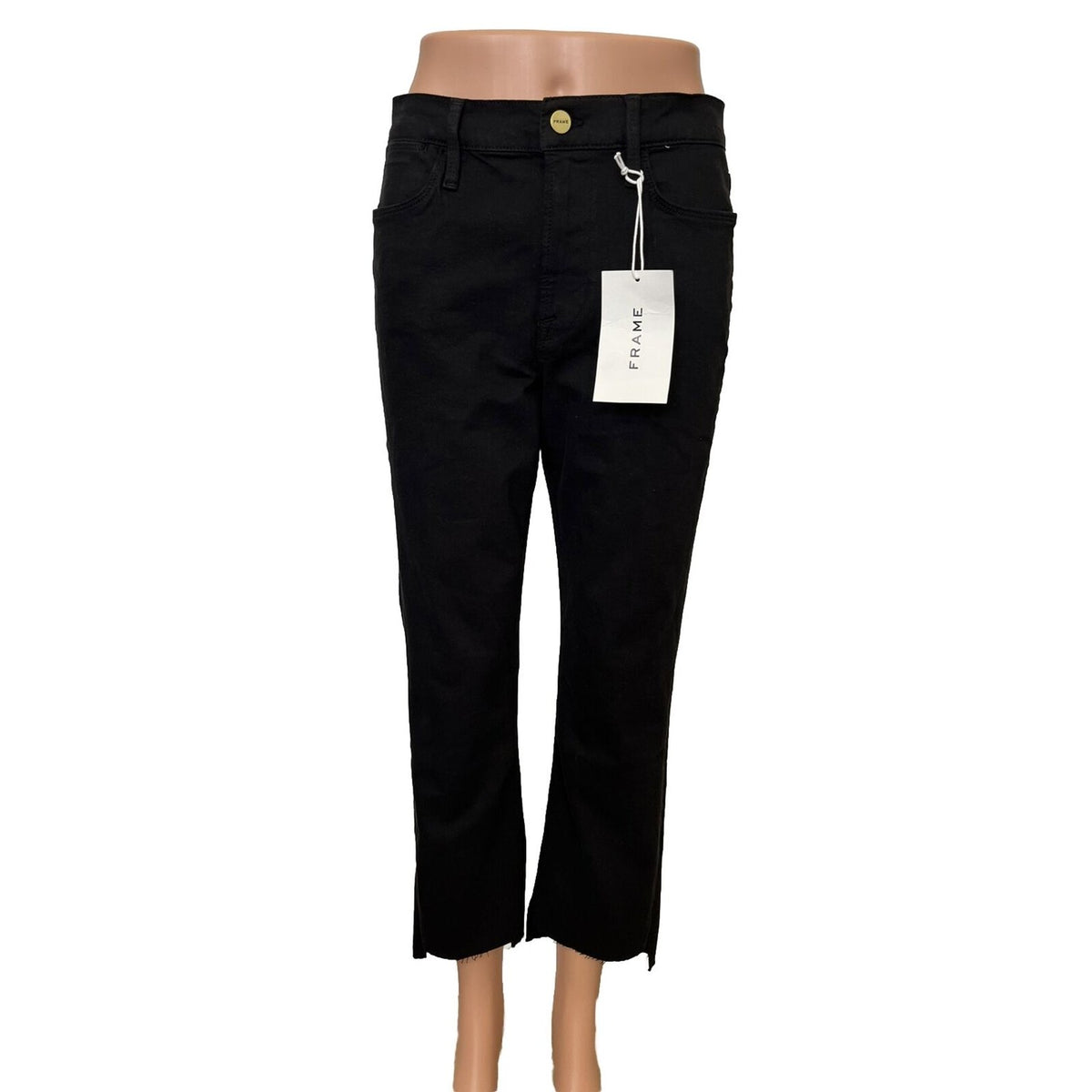 Frame Women’s Denim Jeans Le High Straight Fit Staggered-Black-Size: 30-New $205
