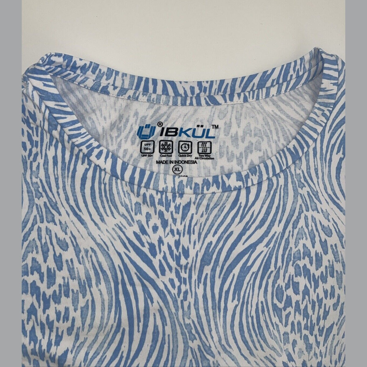 $100 Ibkul Women’s Long Sleeve Crew Neck Top-Alena Peri/White -XLarge-New