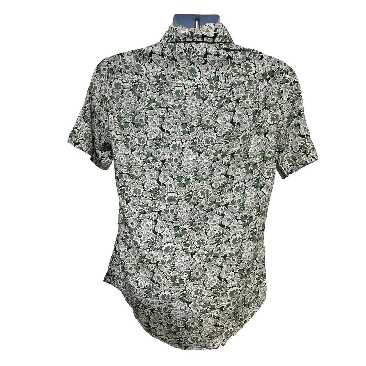 $59 Report Collection Men’s Tropical Print Short Sleeve Button Down-Green-Small