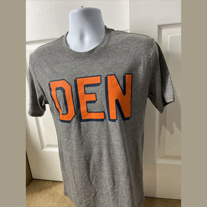 Where I’m From Men’s Denver Soft Cotton T Shirt-Grey/Orange-Small-New