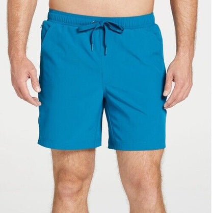 VRST Men's 7” All In Lined Athletic Shorts - Ocean Teal- Medium - MSRP $55