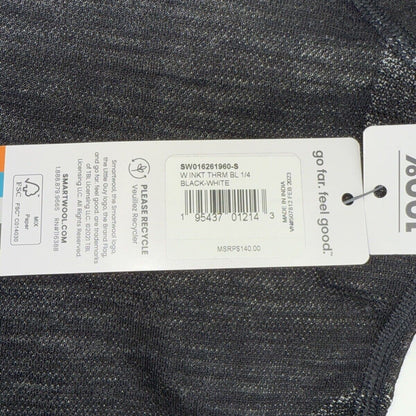 $140 Smartwool Women’s Intraknit Thermal Merino Base Layer 1/4 Zip-Black-Small