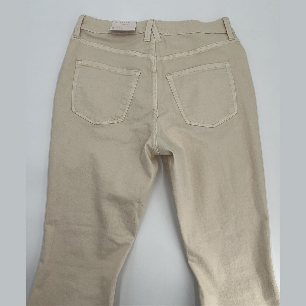 $40 LC Lauren Conrad High-Rise Skinny Ankle Stretch Pants Jean-Cream-Size 6(28W)