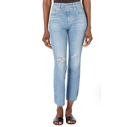 $235 AG Women’s Farrah Boot Crop Denim- 20 Years Undertow Destructed- Size 31