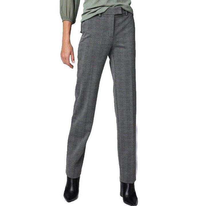 Simply Vera Women’s High Rise Slim Straight Leg Trouser Pants- GreyPlaid- Size 0