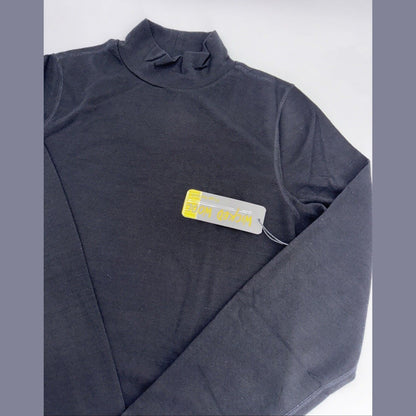 $95 Wicked Wool Women’s Merino Long Sleeve Mock Neck Pullover Top- Black- XLarge