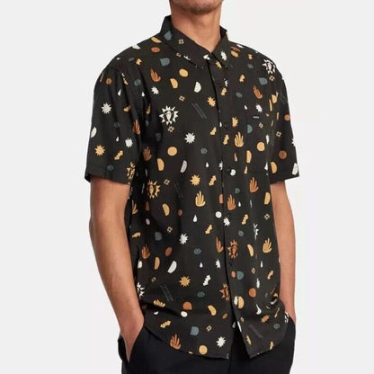 $66 RVCA Men’s ANYTIME S/S Button Shirt - PTK Brown -Size:  Medium - New Tag